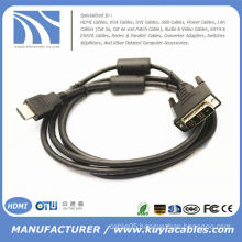 HDMI to DVI cable For HD 1080P PC LCD Computer Cable Cord